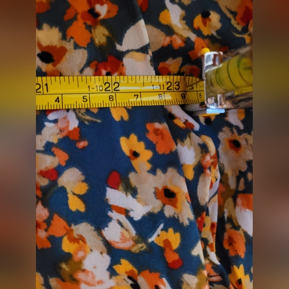 Emma & Michele Floral Midi Dress in Yellow, Orange, Blue - Picture 5 of 6